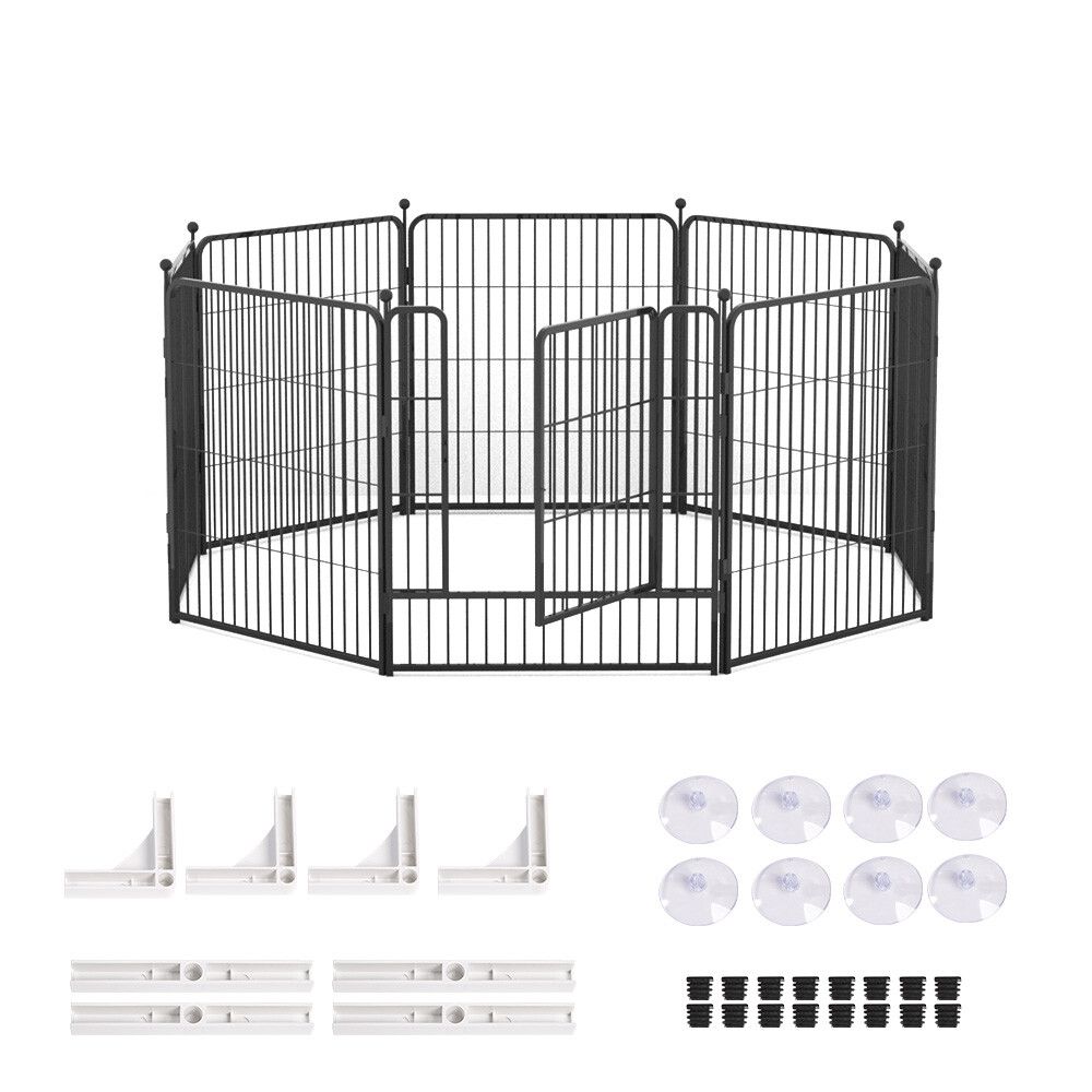 32"8 Panel Pet Dog Playpen Cage Enclosure Exercise Cat Puppy Metal Fence AU