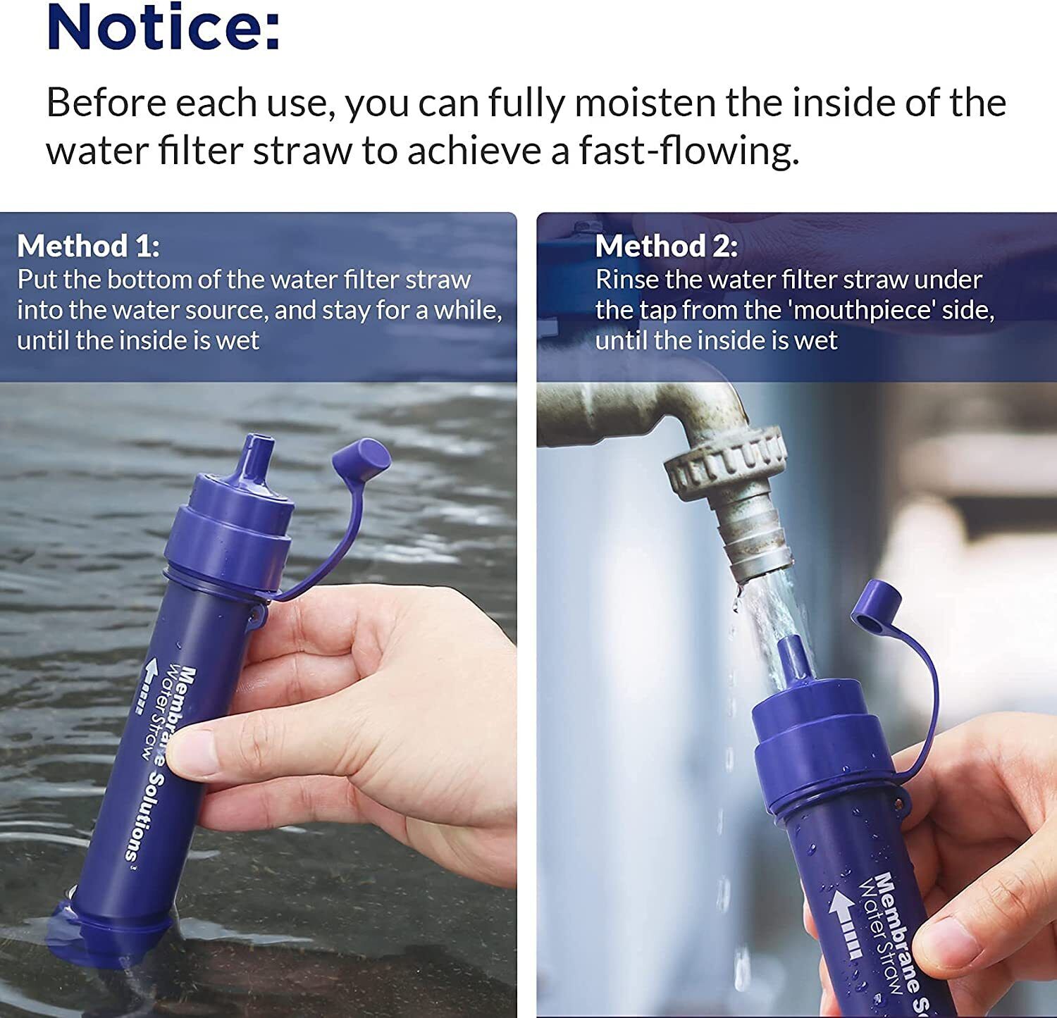 Camp Safety Equipment: Personal Water Filter Straw 5000L Outdoor Survival Water Purification Straw0.1Î¼m