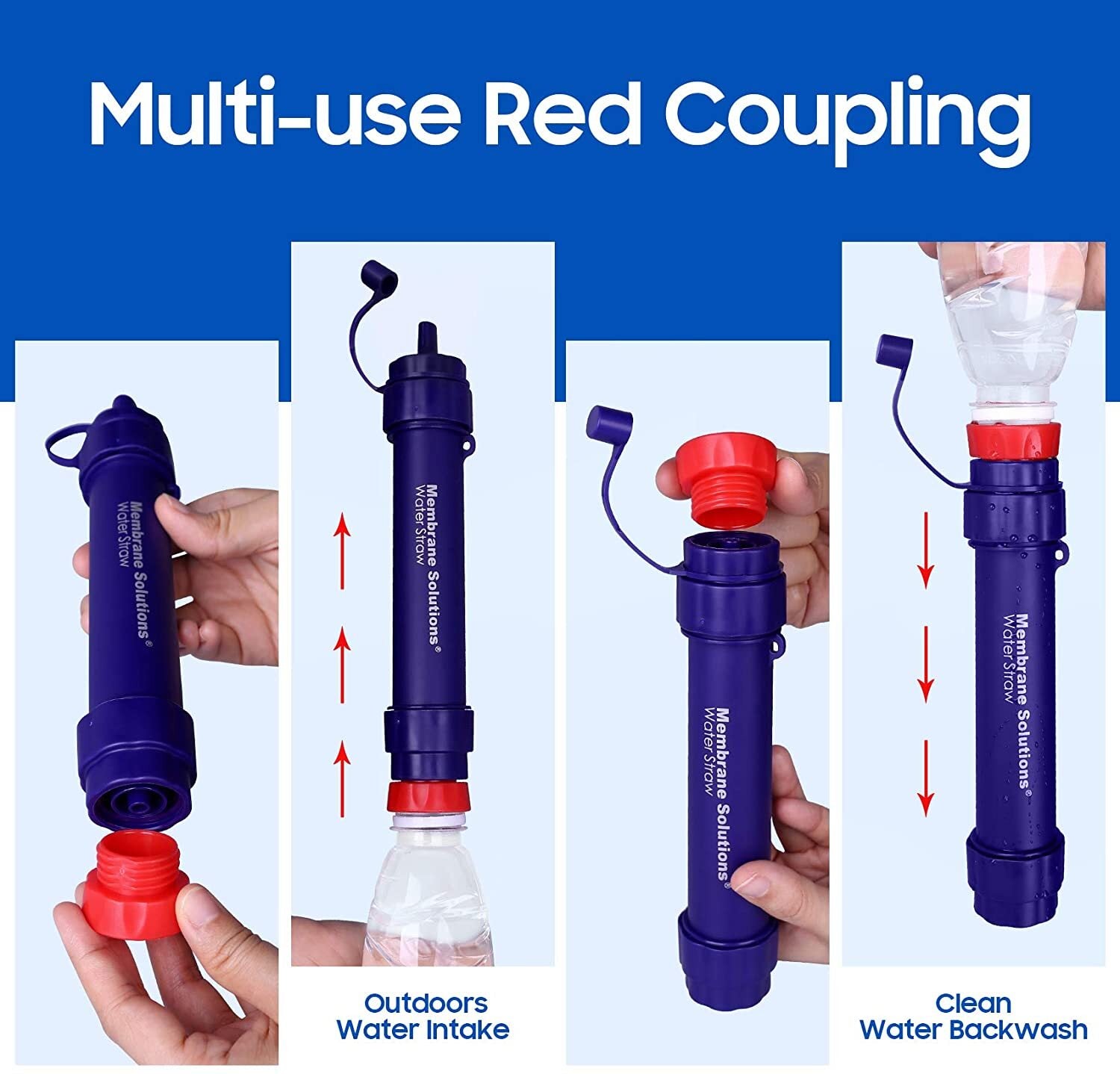 Camp Safety Equipment: Personal Water Filter Straw 5000L Outdoor Survival Water Purification Straw0.1Î¼m