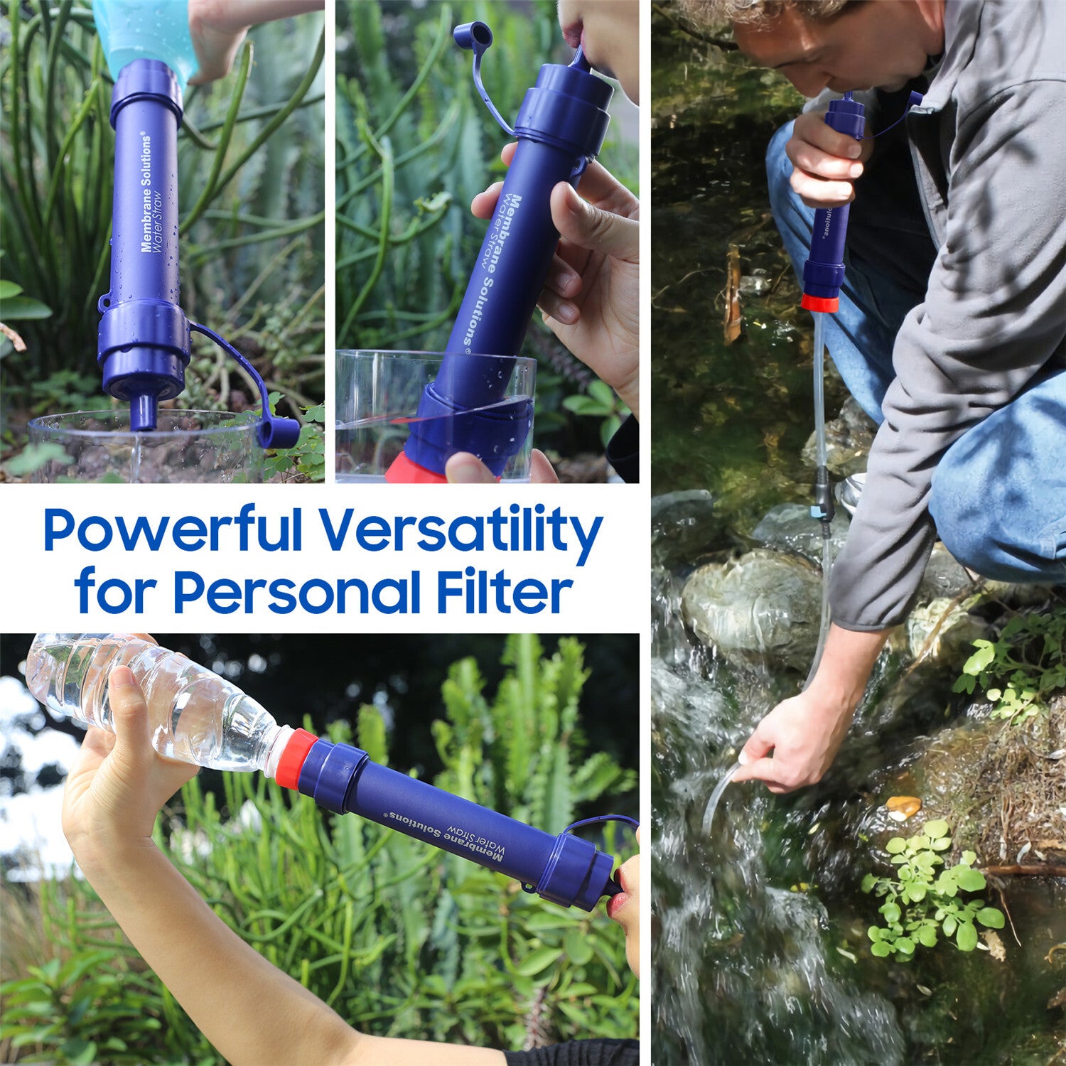 Camp Safety Equipment: Personal Water Filter Straw 5000L Outdoor Survival Water Purification Straw0.1Î¼m
