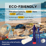 Camp Safety Equipment: Personal Water Filter Straw 5000L Outdoor Survival Water Purification Straw0.1Î¼m