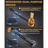 Automotive Parts: S3 PRO Series H11 Dual Copper Pipe 12V Matching Decoder 120W Gold Aluminum Components AUXBEAM