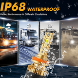 Automotive Parts: S3 PRO Series H11 Dual Copper Pipe 12V Matching Decoder 120W Gold Aluminum Components AUXBEAM