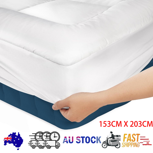 Mattress Toppers: Luxury Mattress Topper Pillowtop Bedding Mat Pad Fitted Cover Underlay QUEEN