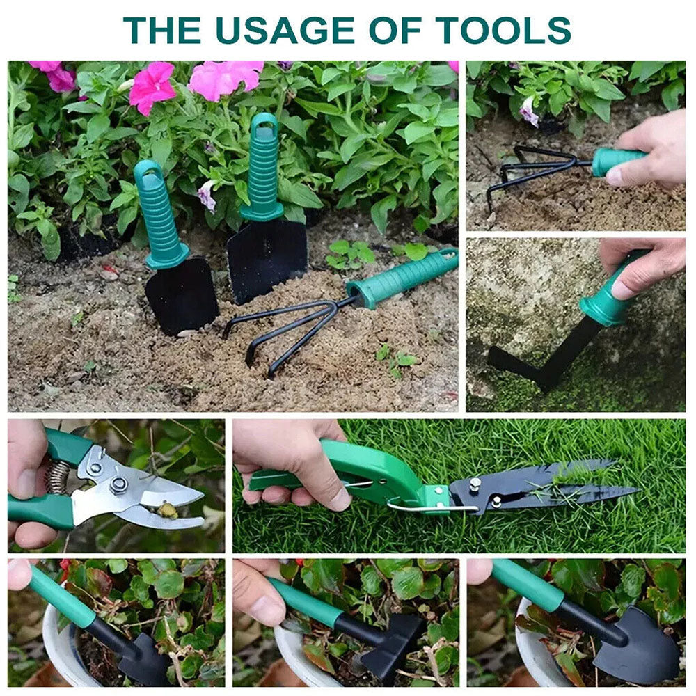 Gardening Accessories: Shovel Harrow Potted Flower Gardening Tools Gift Kit Glove Garden Tool 10Pcs/Set