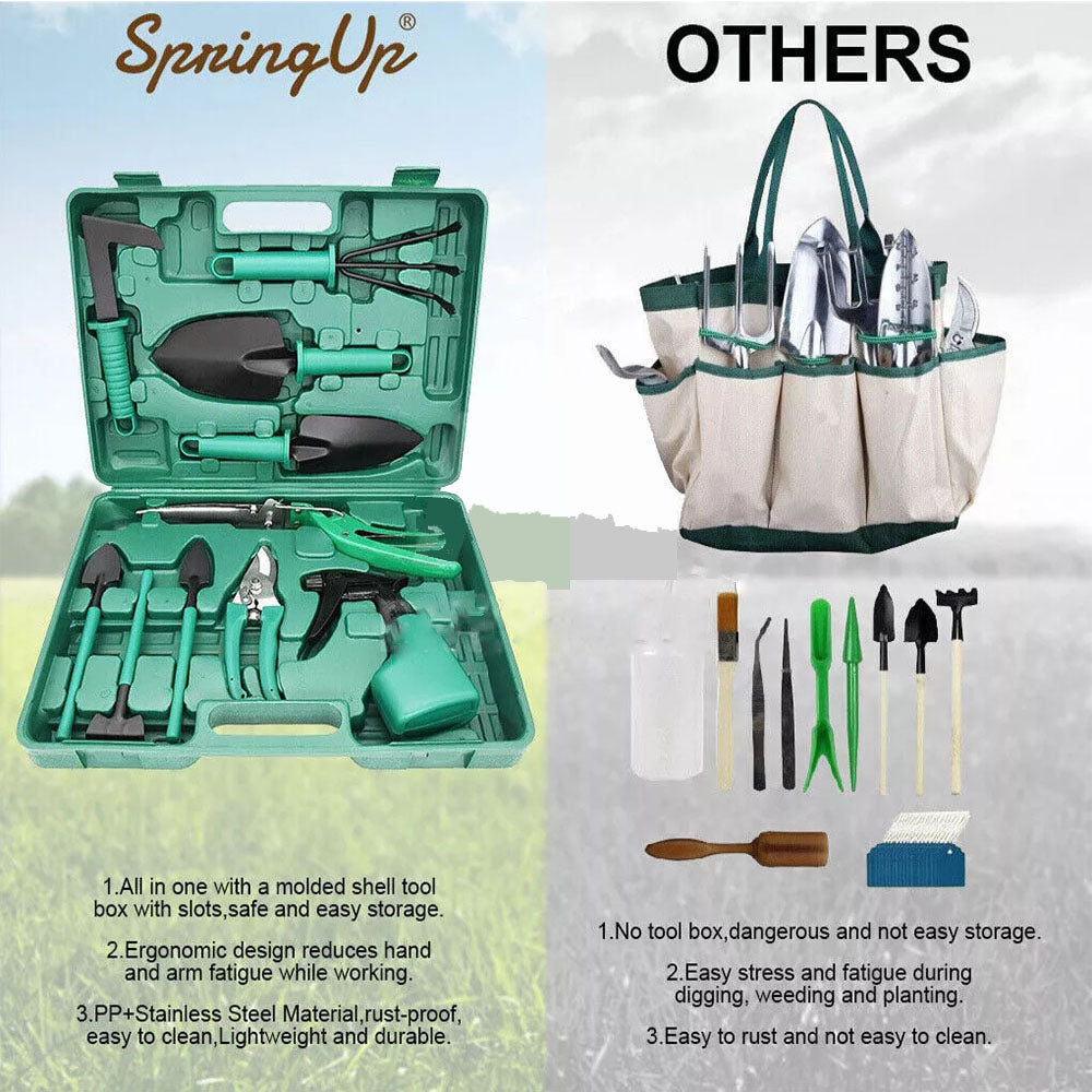 Gardening Accessories: Shovel Harrow Potted Flower Gardening Tools Gift Kit Glove Garden Tool 10Pcs/Set