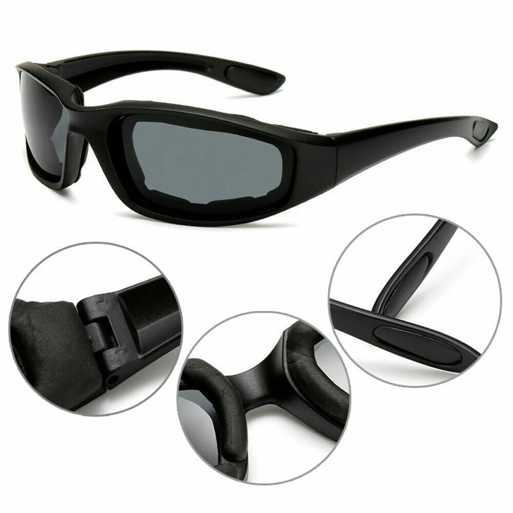 Bicycle Parts: 3pcs Chopper Foam Padded Motorcycle Riding Glasses Sunglasses Windproof Goggles