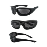 3pcs Chopper Foam Padded Motorcycle Riding Glasses Sunglasses Windproof Goggles