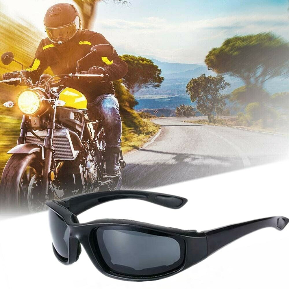 Bicycle Parts: 3pcs Chopper Foam Padded Motorcycle Riding Glasses Sunglasses Windproof Goggles