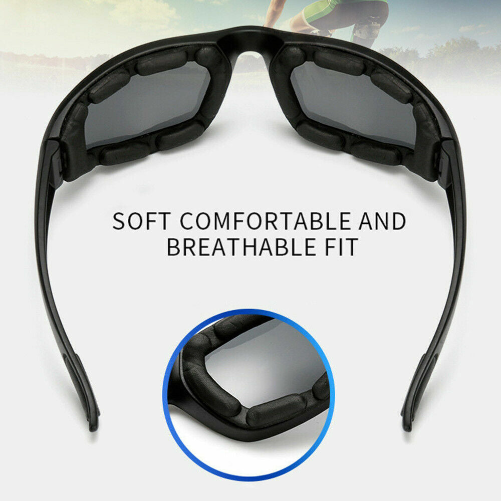 Bicycle Parts: 3pcs Chopper Foam Padded Motorcycle Riding Glasses Sunglasses Windproof Goggles