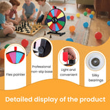 24" Prize Wheel 14 Slots Spinning with Stand Dry Erase Fortune Game Carnival