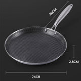 26cm Stainless Steel Crepe Pan Non-Stick Pan Honeycomb Coating Frying Pan Pizza6299