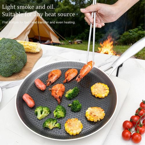26cm Stainless Steel Crepe Pan Non-Stick Pan Honeycomb Coating Frying Pan Pizza6299