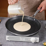 26cm Stainless Steel Crepe Pan Non-Stick Pan Honeycomb Coating Frying Pan Pizza6299