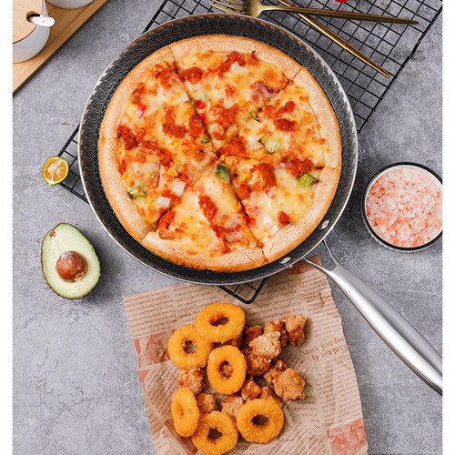 30cm Stainless Steel Crepe Pan Non-Stick Pan Honeycomb Coating Frying Pan Pizza6299