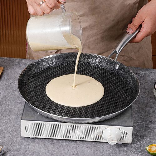 30cm Stainless Steel Crepe Pan Non-Stick Pan Honeycomb Coating Frying Pan Pizza6299