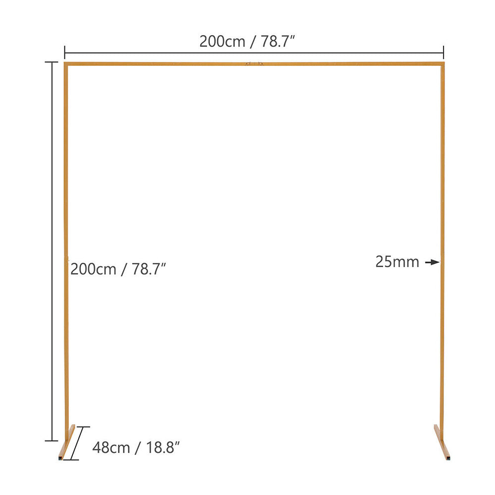 Other Wedding Decorations: Wedding Arch Gold Square Backdrop Flower Display Stand Background 2.2M