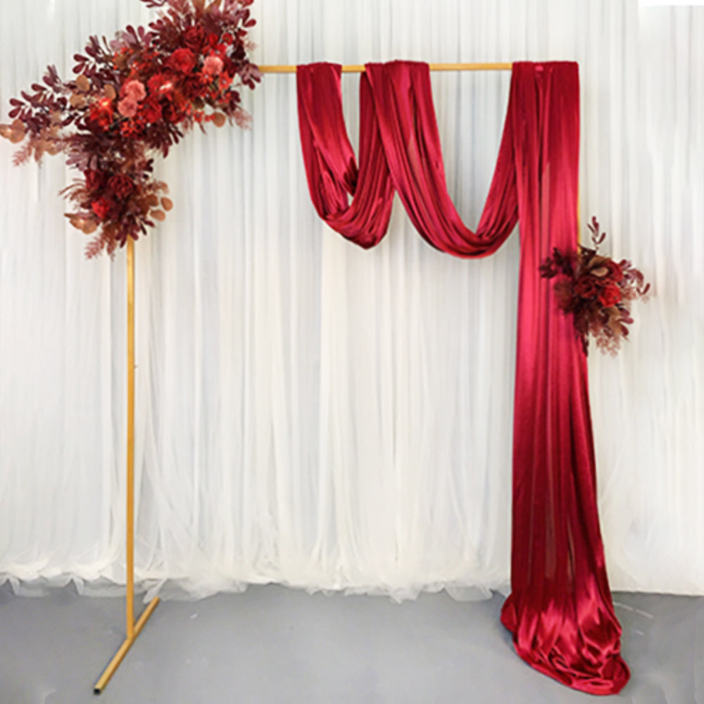 Other Wedding Decorations: Wedding Arch Gold Square Backdrop Flower Display Stand Background 2.2M