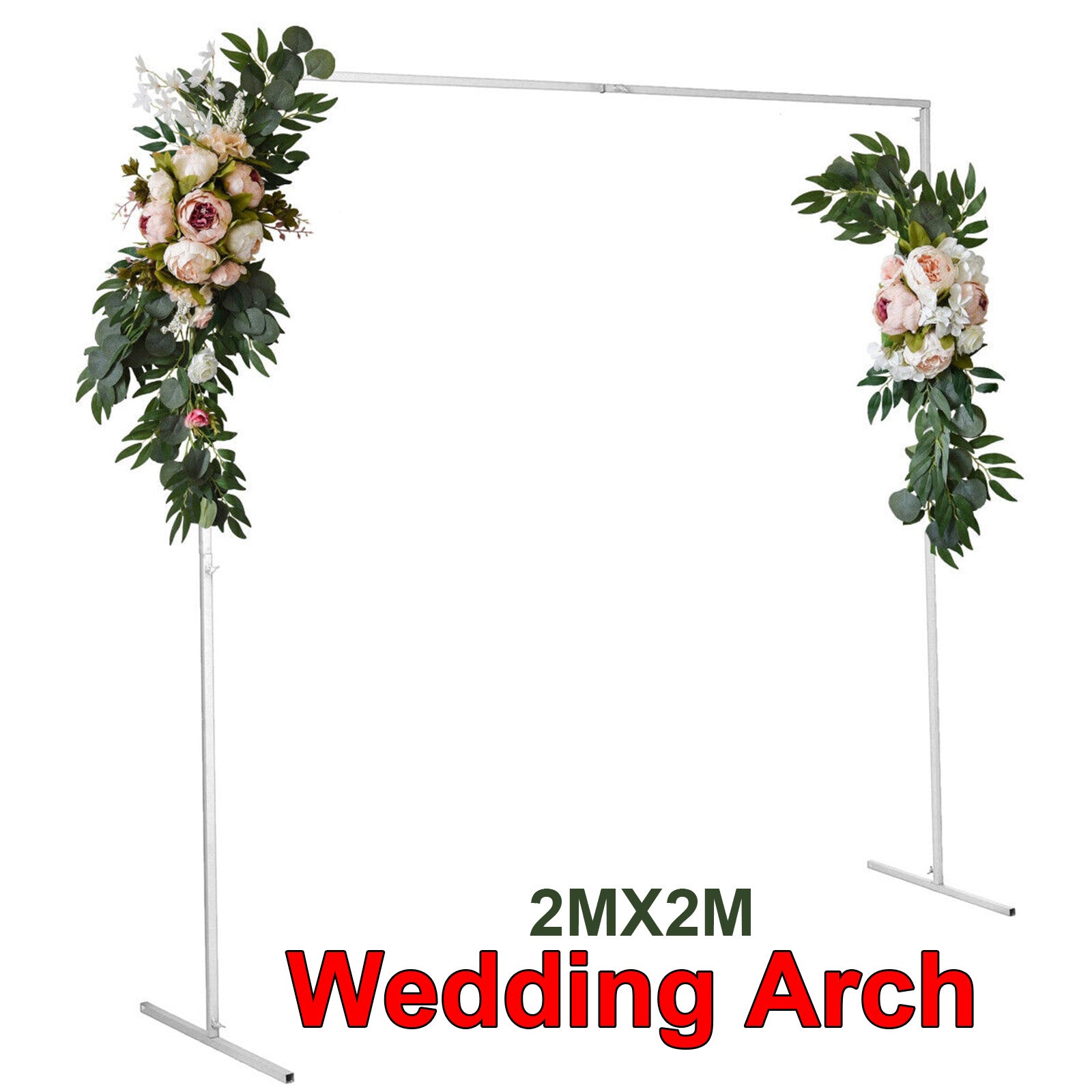 Other Wedding Decorations: Wedding Arch White Square Backdrop Flower Display Stand Background 2.2M