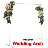Other Wedding Decorations: Wedding Arch White Square Backdrop Flower Display Stand Background 2.2M
