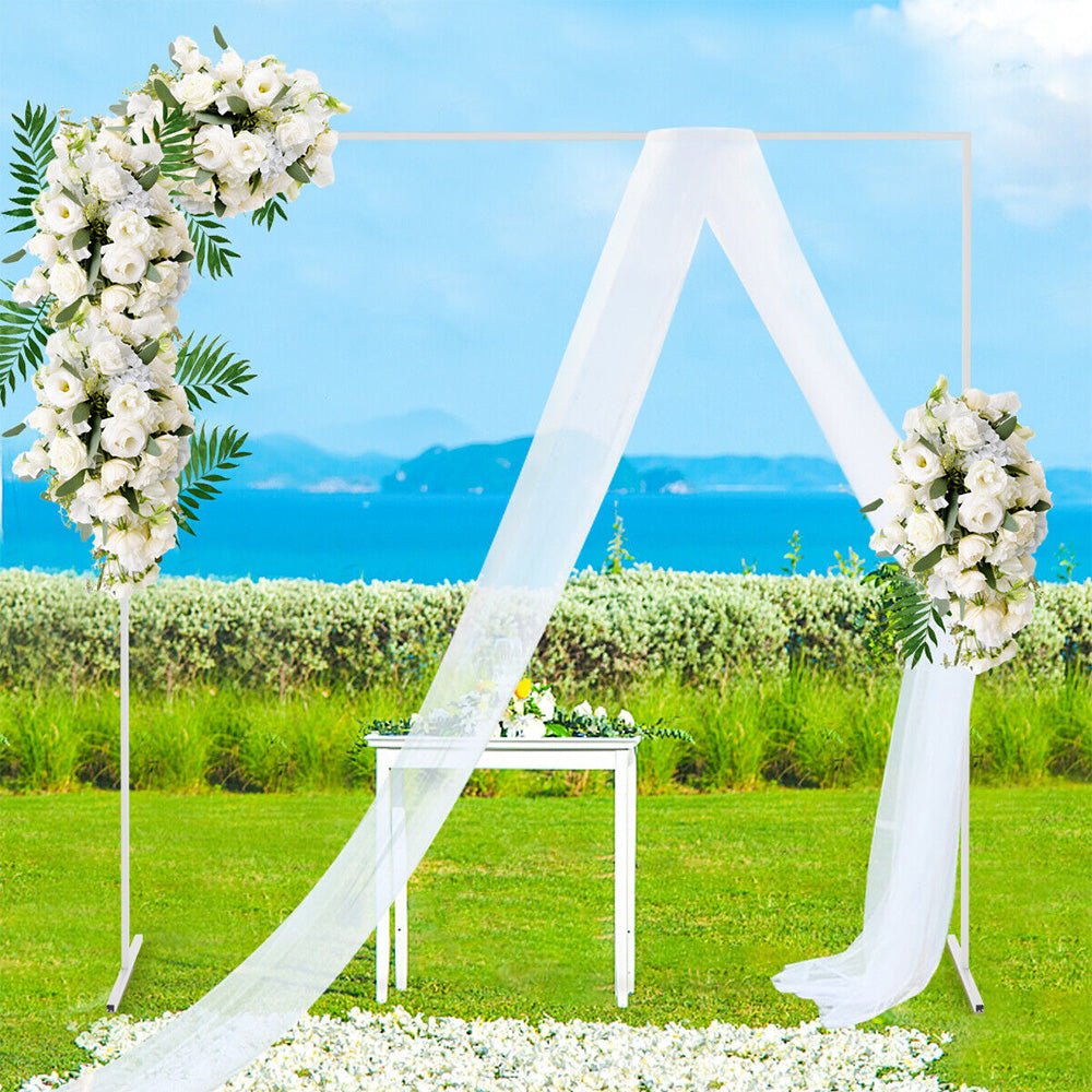 Other Wedding Decorations: Wedding Arch White Square Backdrop Flower Display Stand Background 2.2M