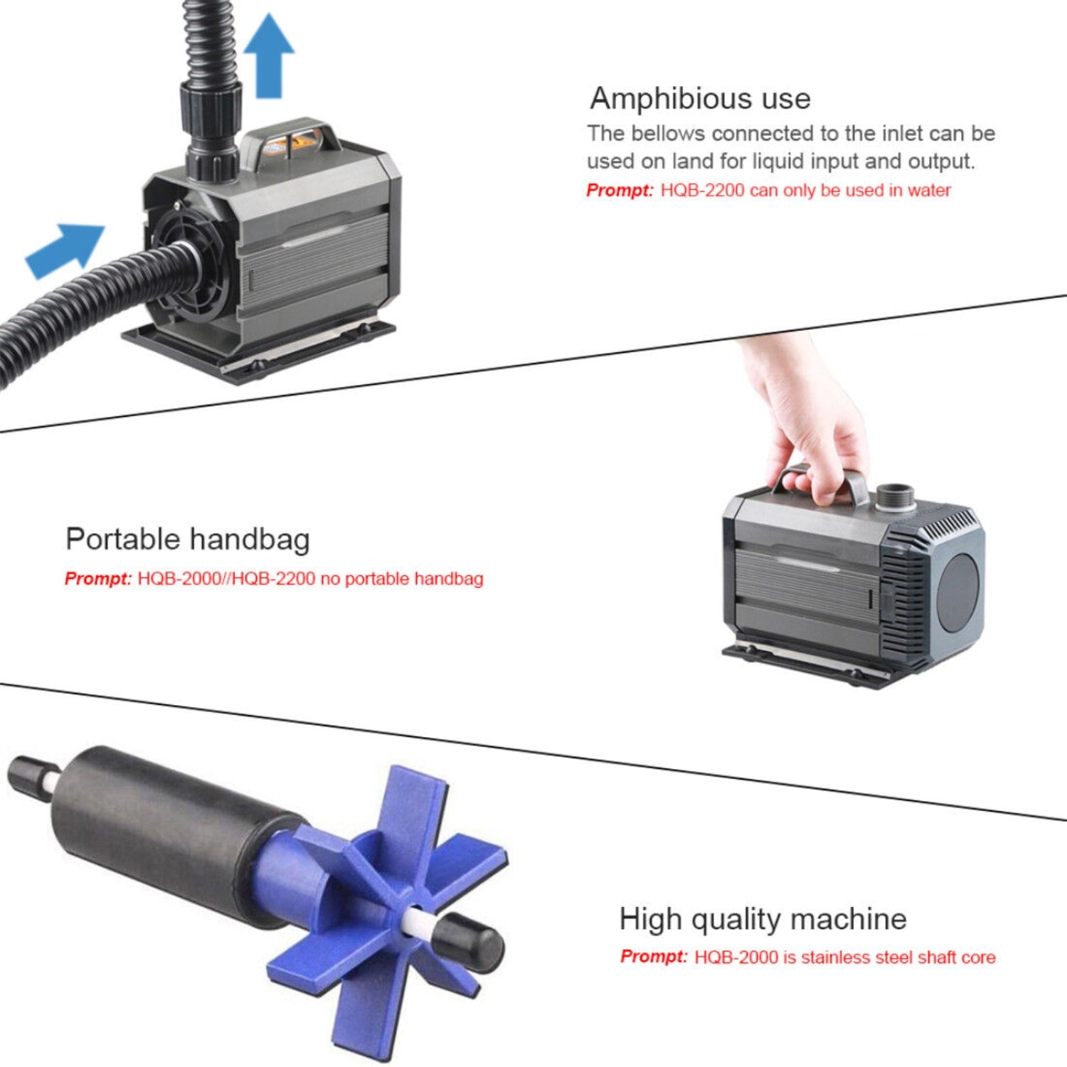 Sewage Pumps: 2500LPH HQB-3000 SUNSUN Submersible Water Pump Aquarium Fountain Pond Tank AU