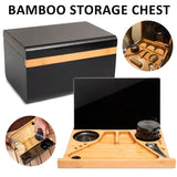 Vases & Table Decor: Wooden Storage Chest With Movable Tray Wood Lockable Stash Box Rolling Tray Gift