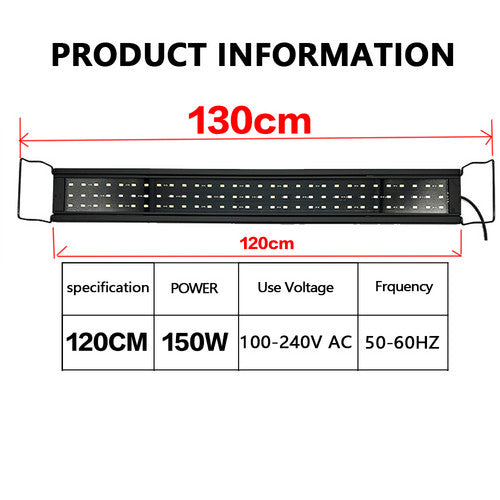Aquarium Lighting: 120 CM 150W 244LED Aquarium LED Lighting  Marine Aqua Fish Tank Light NEW
