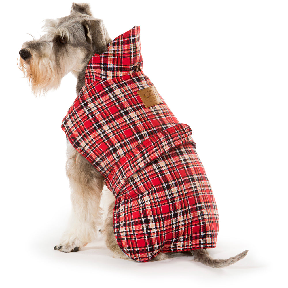 Dog Apparel: Tartan Red Dog Coat 35cm
