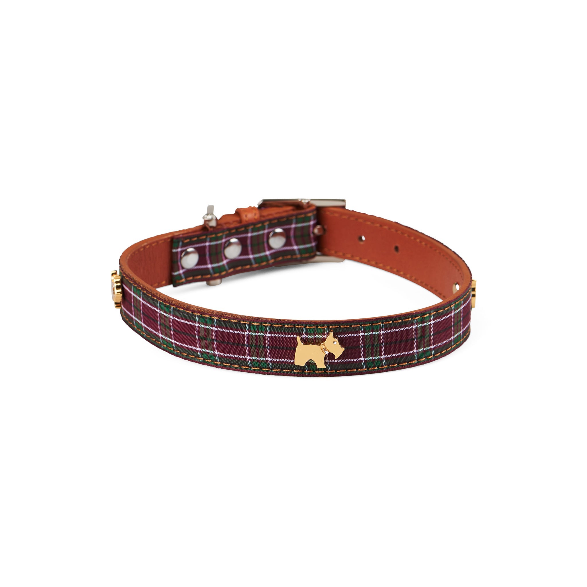 Dog Apparel: Highland Purple Tartan Dog Collar Small