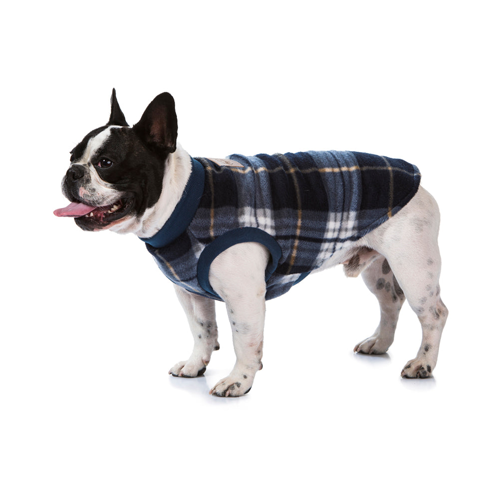 Dog Apparel: Blue Tartan Dog Pyjamas 30cm