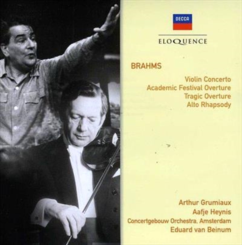 Music CDs: Brahms: Violin Concerto - Grumiaux, Arthur: Aafje Hey Cd Album