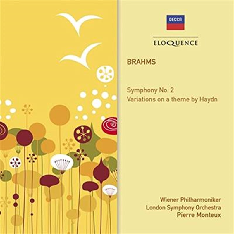 Music CDs: Brahms: Symphony No2; Variatio - Monteux, Pierre Cd Album
