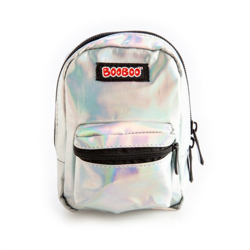 Cosmetic & Toiletry Bags: Iridescent Silver BooBoo Backpack Mini