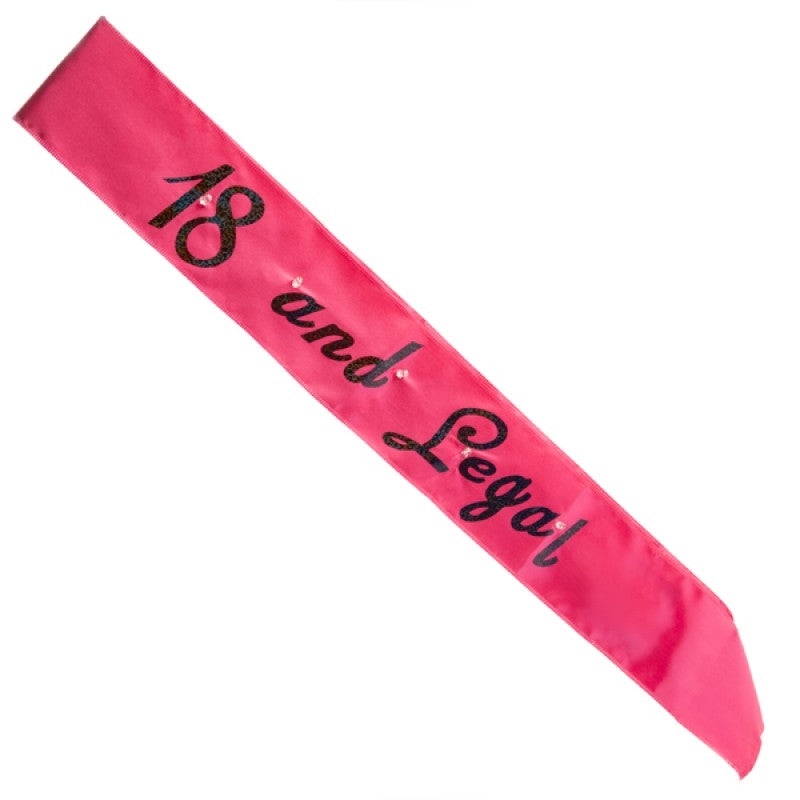 Party Supplies: Hot Pink 18 Legal Flashing Sash - Party accessories