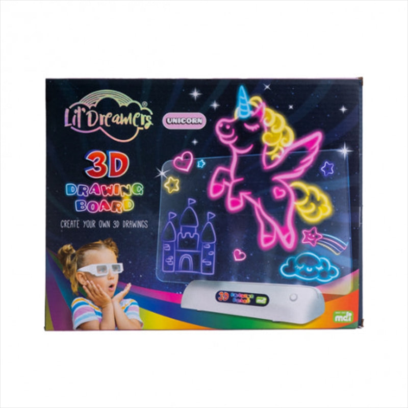 Art & Drawing Toys: Lil Dreamers Unicorn Kingdom's 3D Illuminate Drawing Board