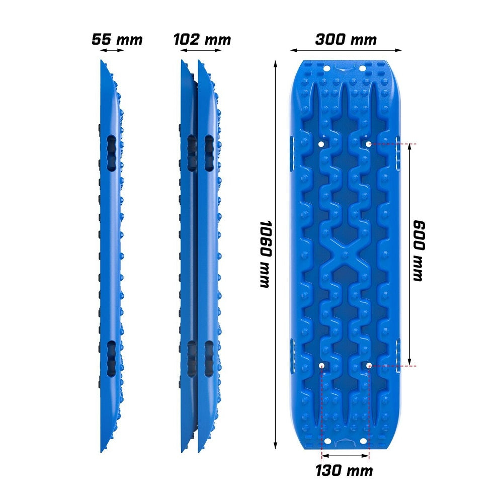 4WD Recovery Tools: X-BULL Recovery tracks kit Boards 4WD strap mounting 4x4 Sand Snow Car qrange GEN3.0 6pcs blue