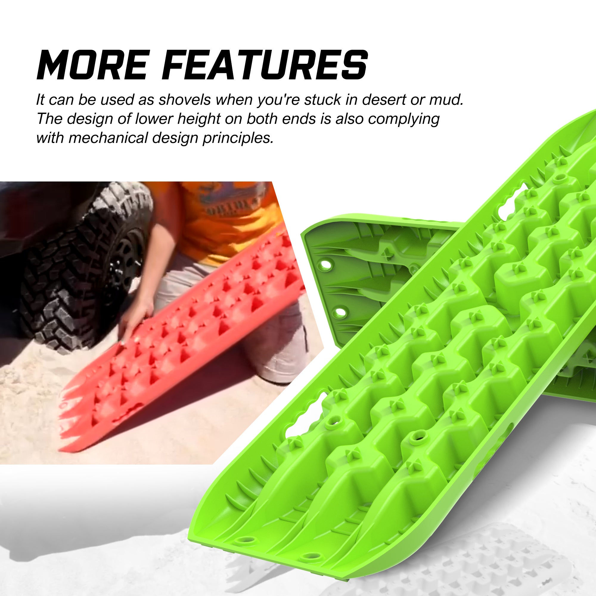 4WD Recovery Tools: X-BULL Recovery tracks kit Boards Sand Mud Trucks 6pcs strap mounting 4x4 Sand Snow Car green GEN3.0