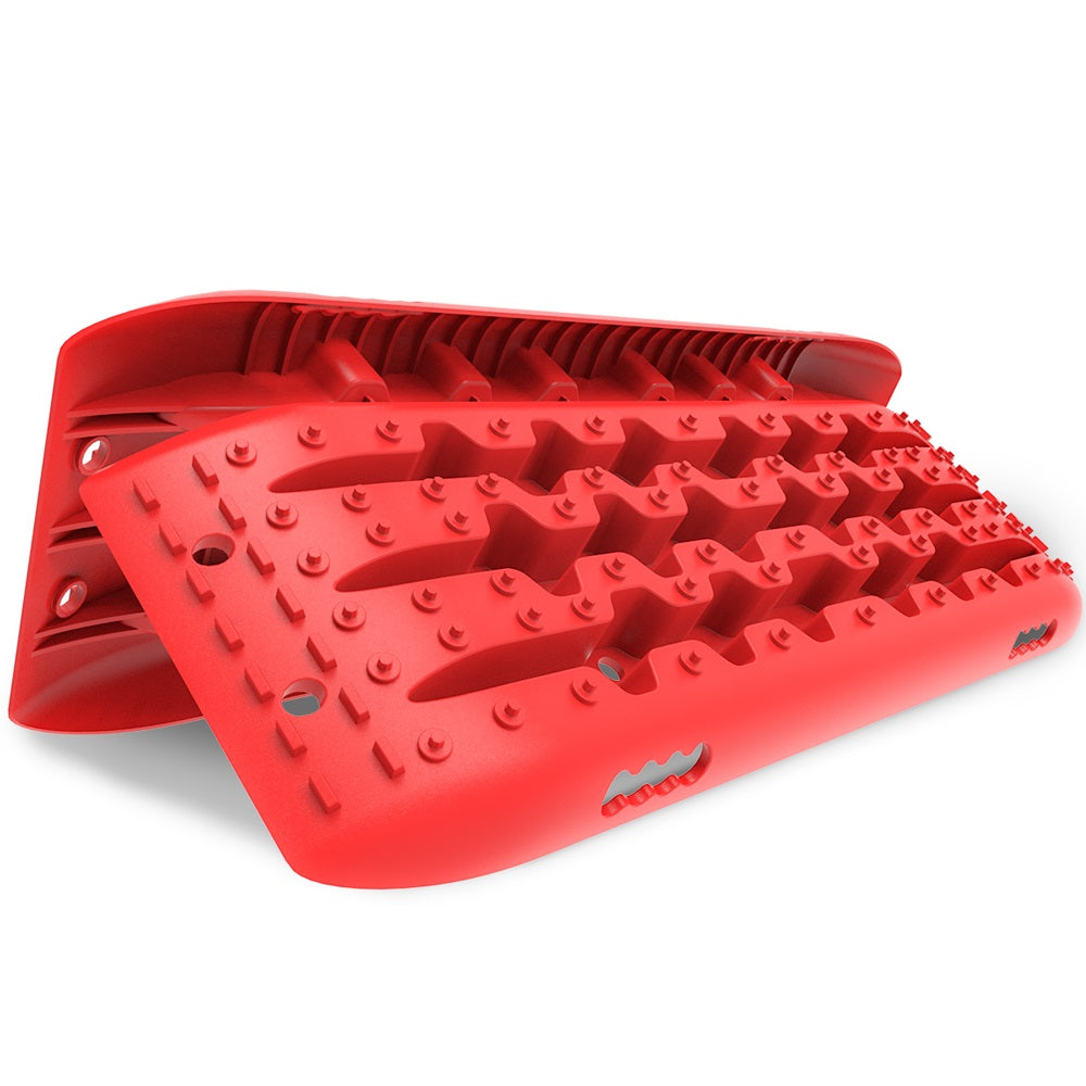 4WD Recovery Tools: X-BULL KIT1 Recovery track Board Traction Sand trucks strap mounting 4x4 Sand Snow Car RED