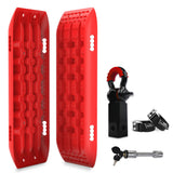4WD Recovery Tools: X-BULL Hitch Receiver 5T Recovery Receiver With 2PCS Recovery tracks Boards Gen2.0 Red