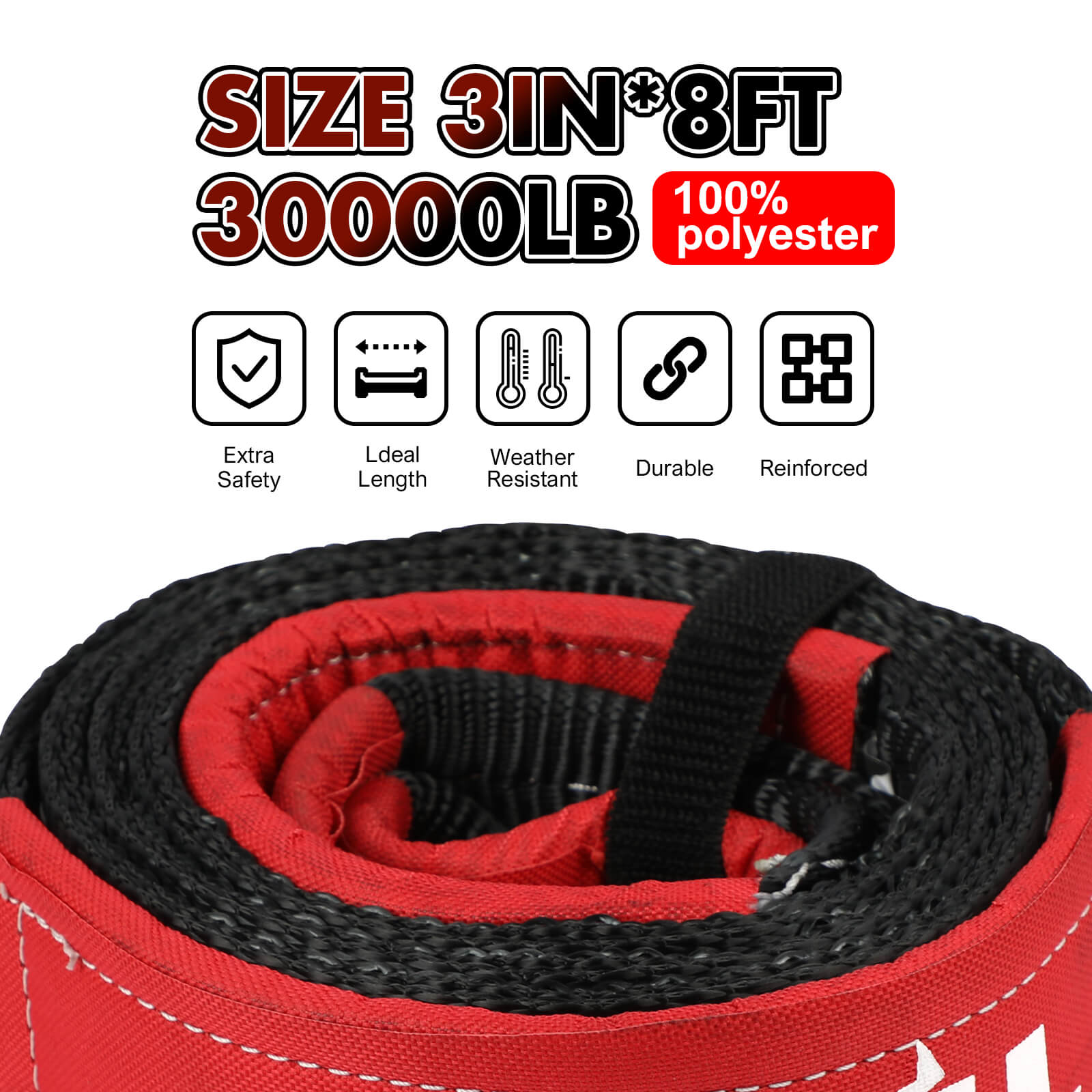 4WD Recovery Tools: X-BULL Recovery Kit Kinetic Recovery Rope With 2PCS Recovery Tracks Gen2.0 Red
