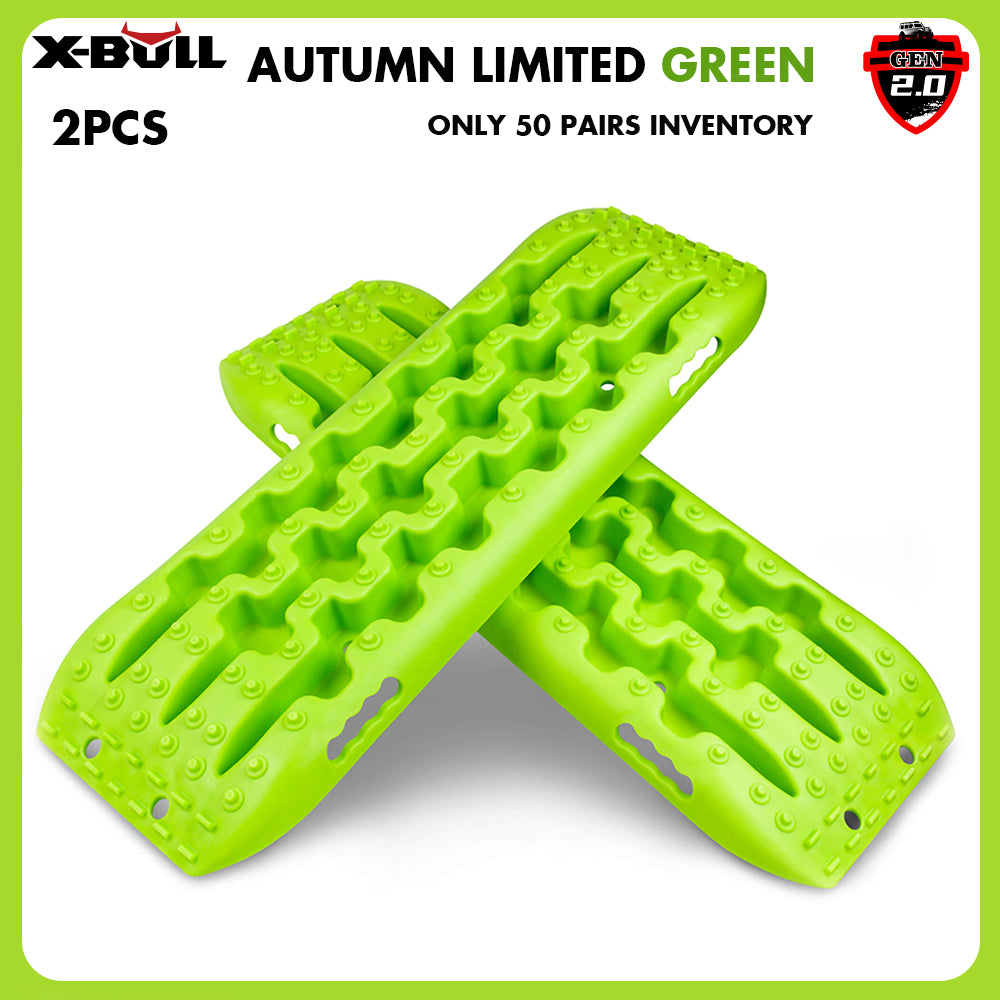 4WD Recovery Tools: X-BULL Recovery Tracks Boards 10T 2PCS Truck Snow Mud 4WD Offroad Gen2.0 91cm Green