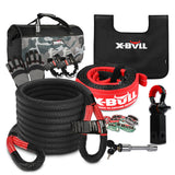 4WD Recovery Tools: X-BULL Recovery Kit Kinetic Recovery Rope With Hitch Receiver 5T Recovery Receiver