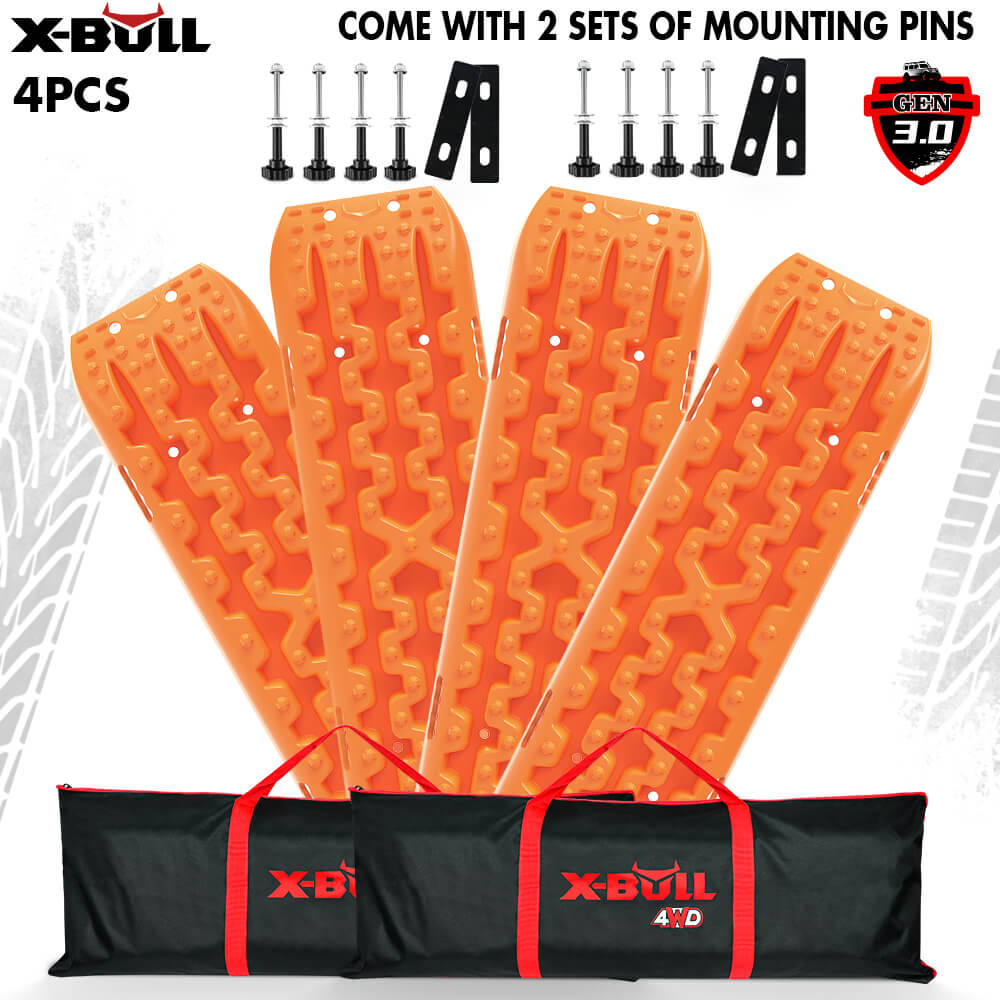 4WD Recovery Tools: X-BULL Recovery tracks Boards 10T 2 Pairs Sand Mud Snow With Mounting Bolts pins