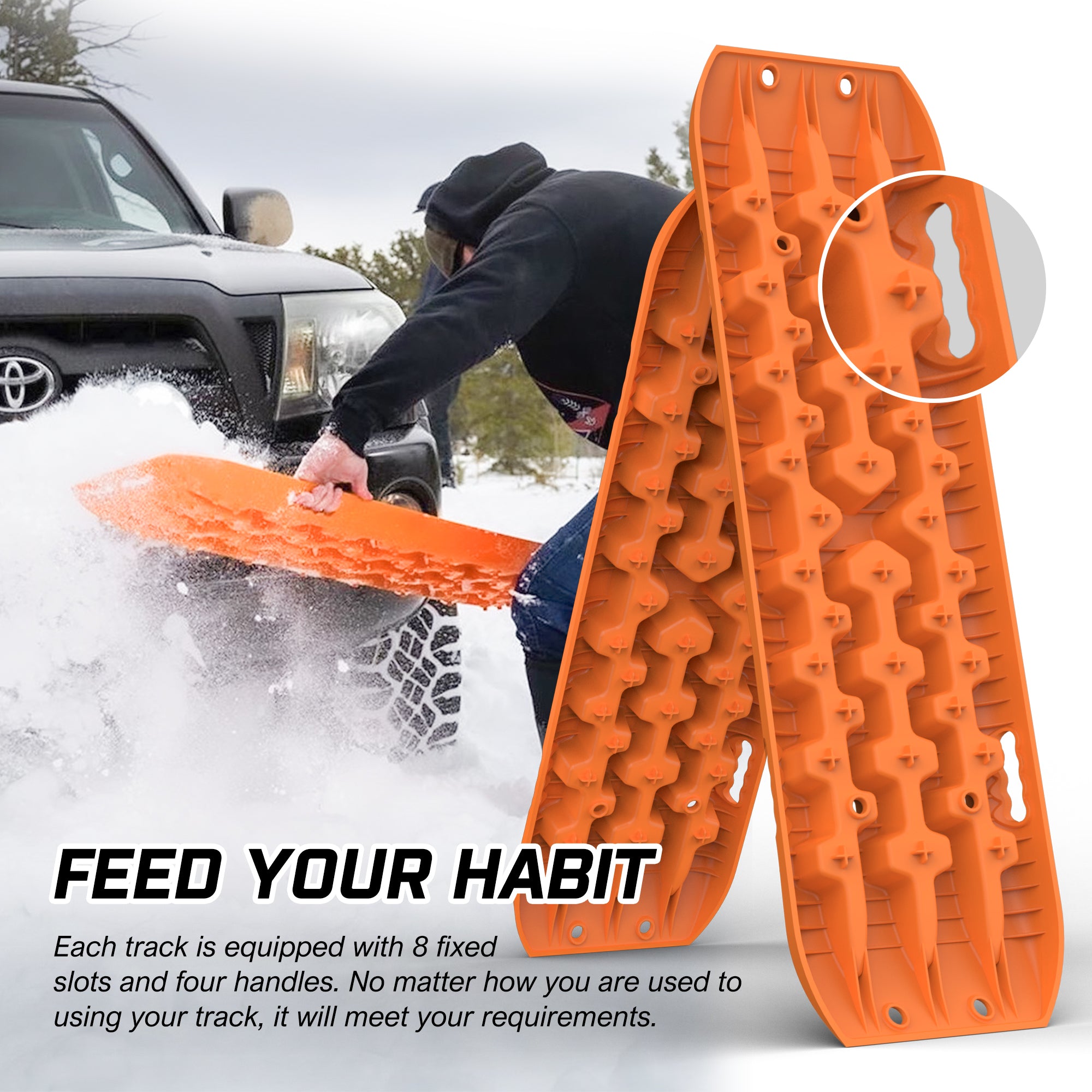 4WD Recovery Tools: X-BULL 2PCS Recovery Tracks Snow Tracks Mud tracks 4WD With 4PC mounting bolts