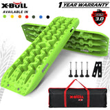 X-BULL 2PCS Recovery Tracks Snow Tracks Mud tracks 4WD With 4PC mounting bolts Green