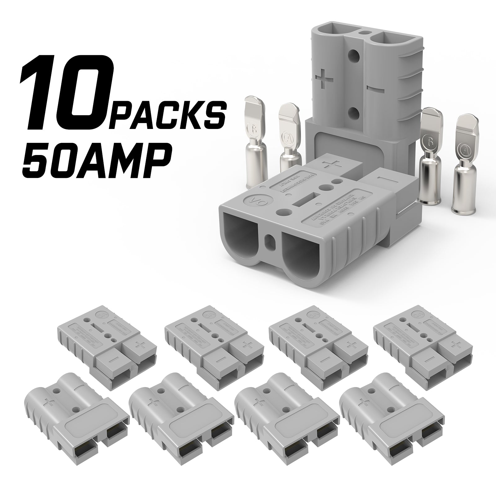 Automotive Parts: 10x Anderson Plug Anderson Style Plug Connectors 50AMP 6AWG 12-24V DC Power Tool