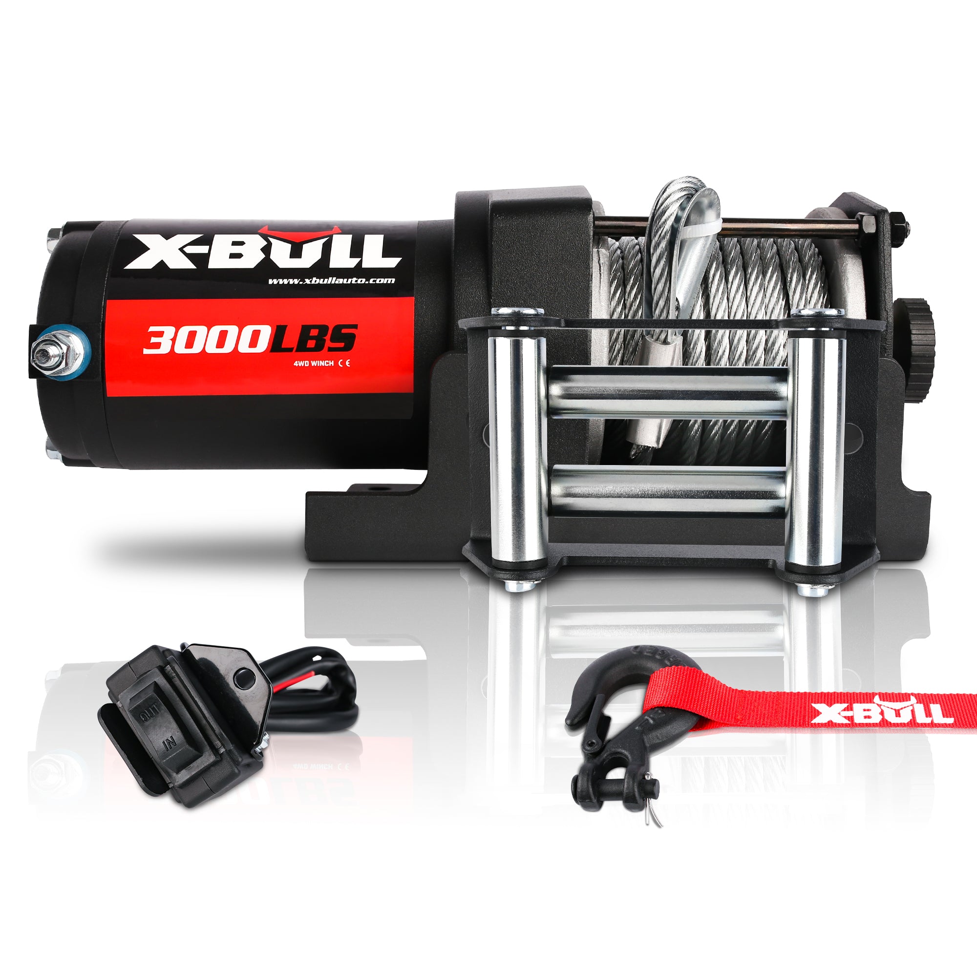Automotive Parts: X-BULL Electric Winch 12V 3000LBS Steel Cable Wireless remote ATV UTV Boat Trailer