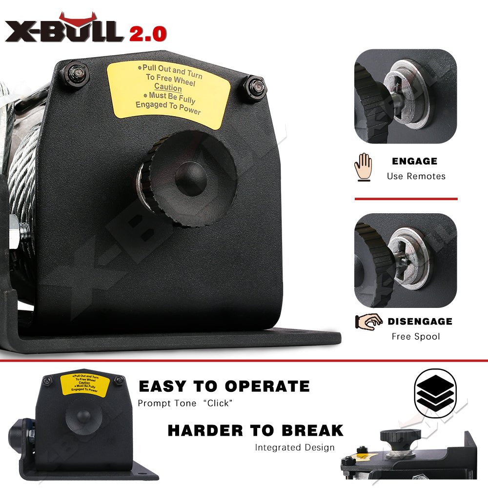 Automotive Parts: X-BULL Electric Winch 12V 3000LBS Steel Cable Wireless remote ATV UTV Boat Trailer