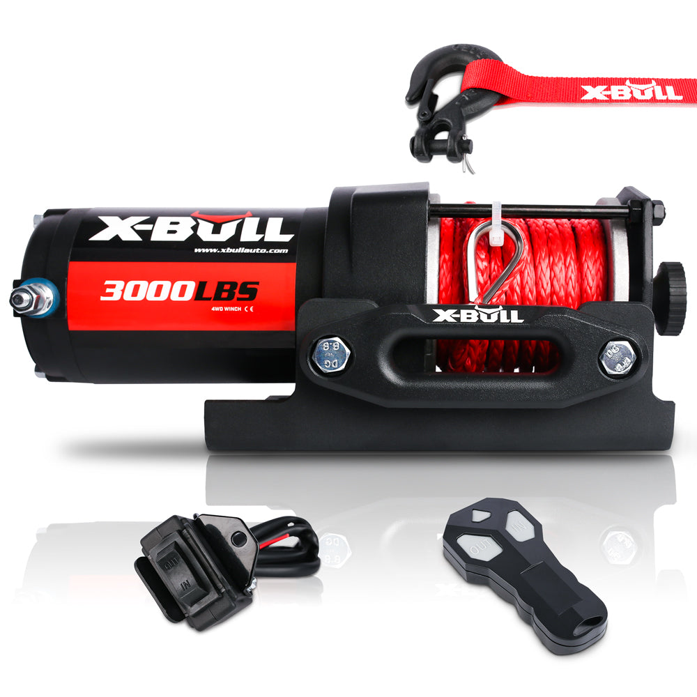 Automotive Lifts & Hoists: X-BULL Electric Winch 12V Wireless 3000lbs/1360kg Synthetic Rope BOAT ATV 4WD